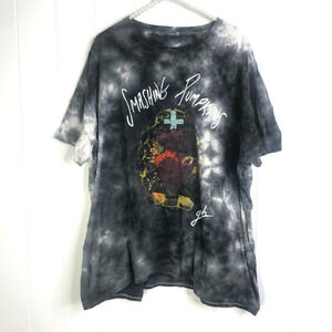 Smashing Pumpkins Black and Gray Tie Dry T‎ Shirt SZ XXL